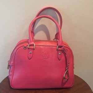 Ralph Lauren   Satchel   Leather like Epi  Pink  Goldtone hardware  Beautiful